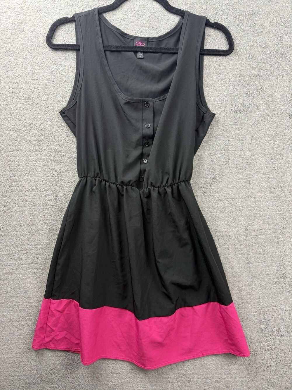 2b bebe dress Balck & Pink Color Block Dress Tank M